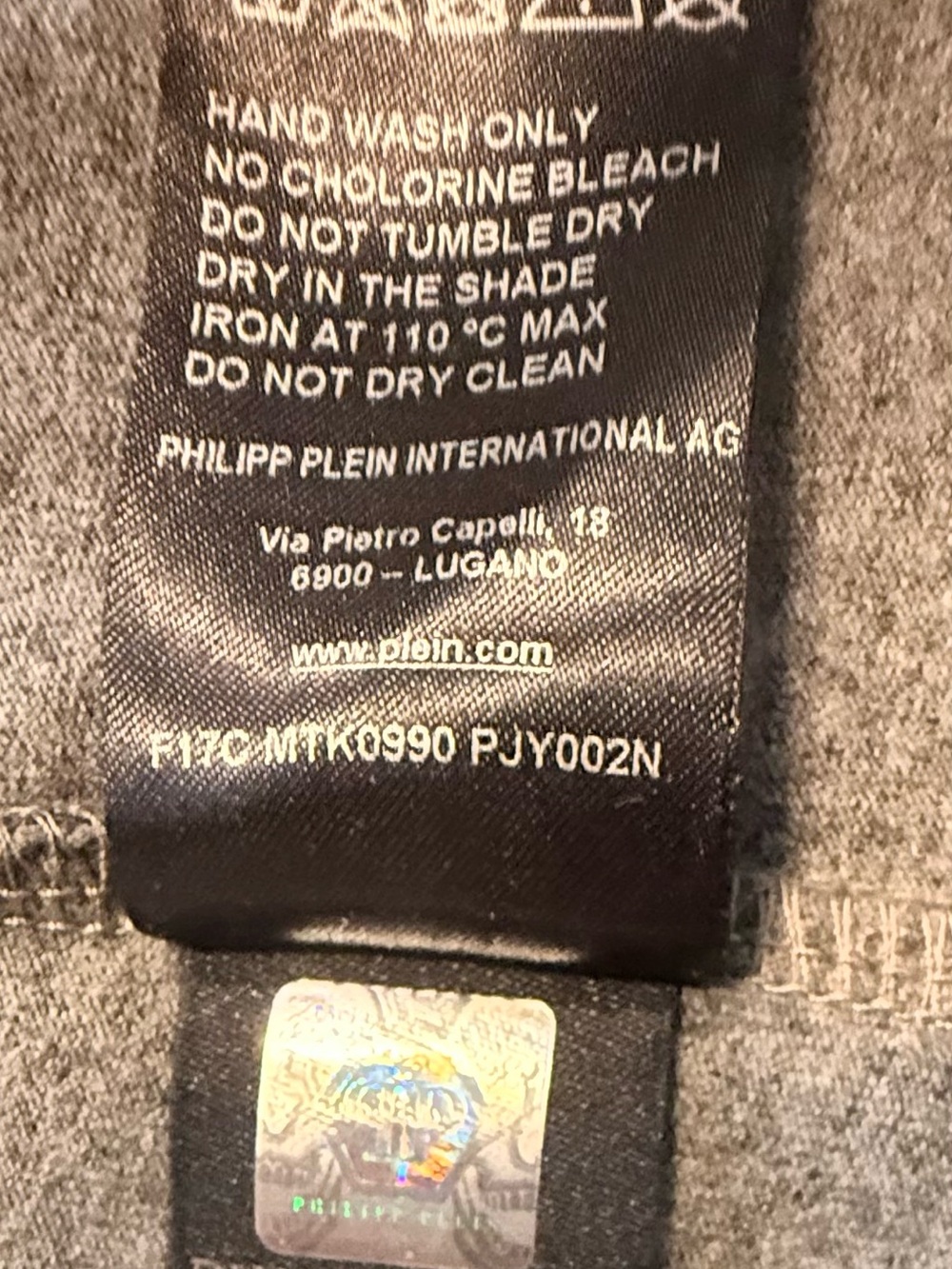 Philipp Plein Men's S Gray Cotton/Poly Logo Graphic Crew Neck Short Sleeve Tee - Picture 8 of 9